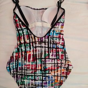 Gideon Oberson Geometric One Piece Swimsuit